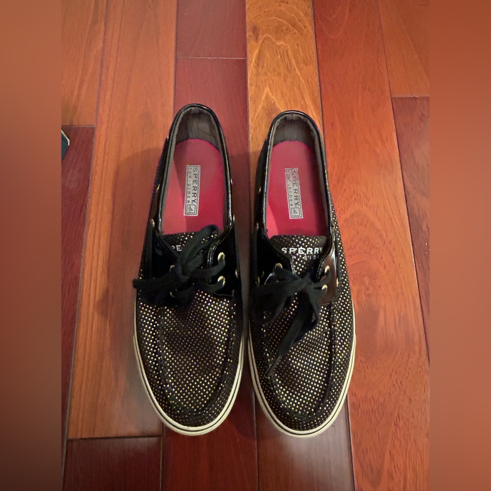 Sperrys - Biscayne Black/Gold Dot - Size 8.5